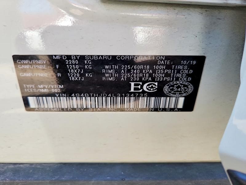 2020 SUBARU OUTBACK OUTDOOR XT 13
