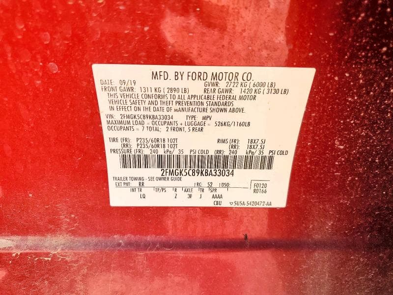 2019 FORD FLEX SEL 13
