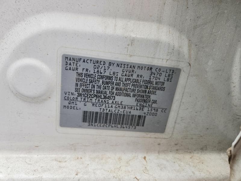 2017 NISSAN VERSA NOTE S PLUS 12