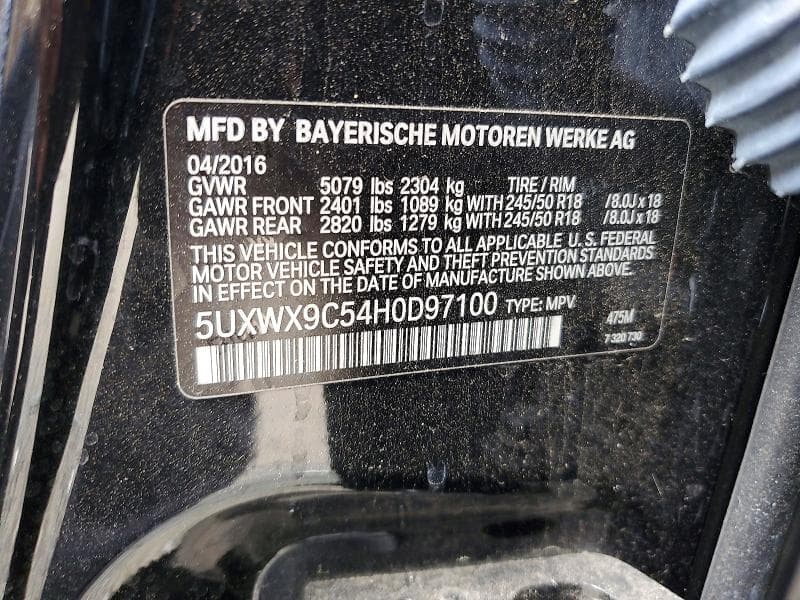 2017 BMW X3 XDRIVE28I 12