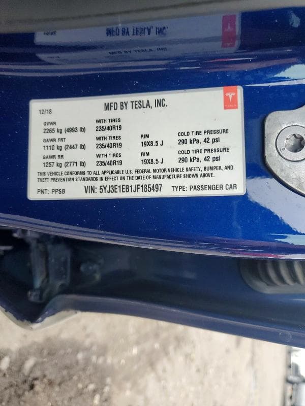 2018 TESLA MODEL 3 12