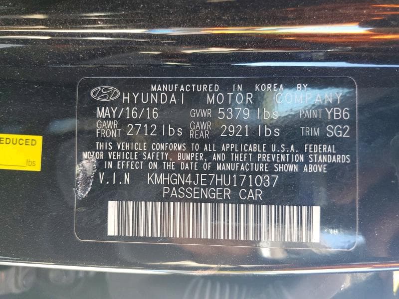 2017 GENESIS G80 3.8 12