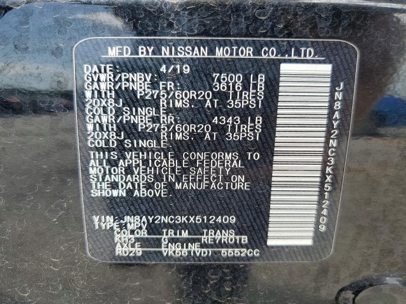 2019 NISSAN ARMADA SL 13