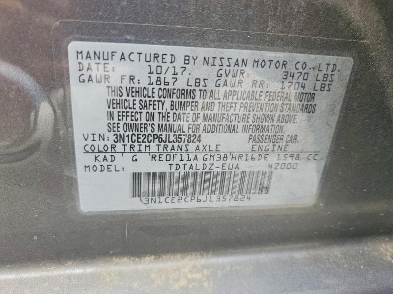 2018 NISSAN VERSA NOTE SV 13