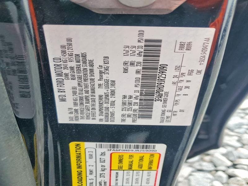 2018 FORD FUSION SE 12