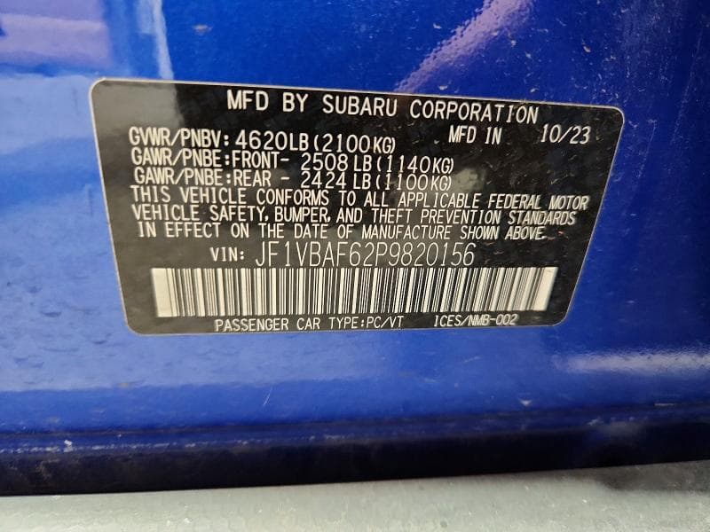 2023 SUBARU WRX PREMIUM 12