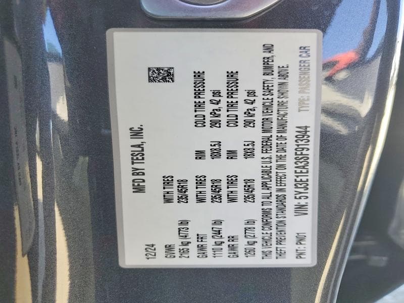 2025 TESLA MODEL 3 12