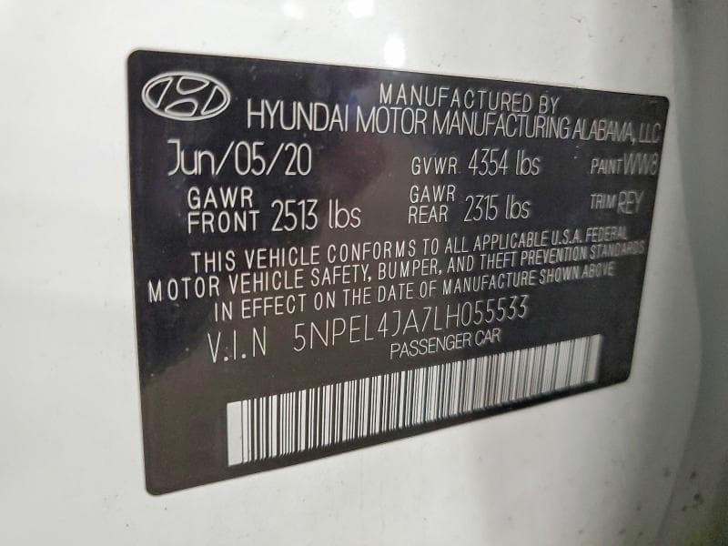 2020 HYUNDAI SONATA SEL 12