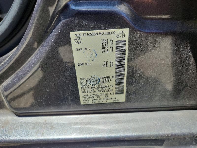 2019 NISSAN ALTIMA SR 13