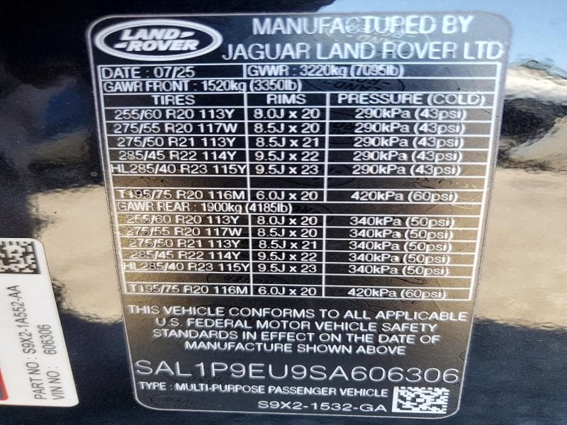 2025 LAND ROVER RANGE ROVER SPORT SE 14