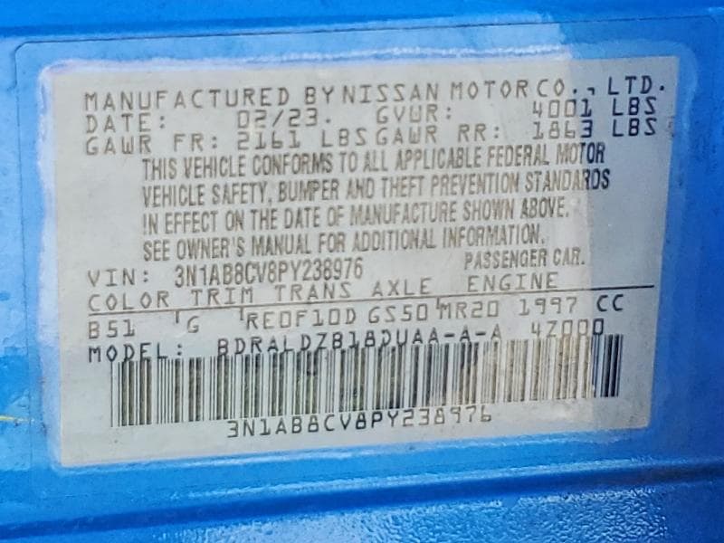 2023 NISSAN SENTRA SV 13