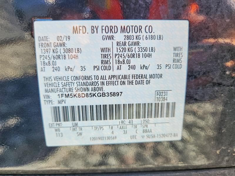 2019 FORD EXPLORER XLT 13
