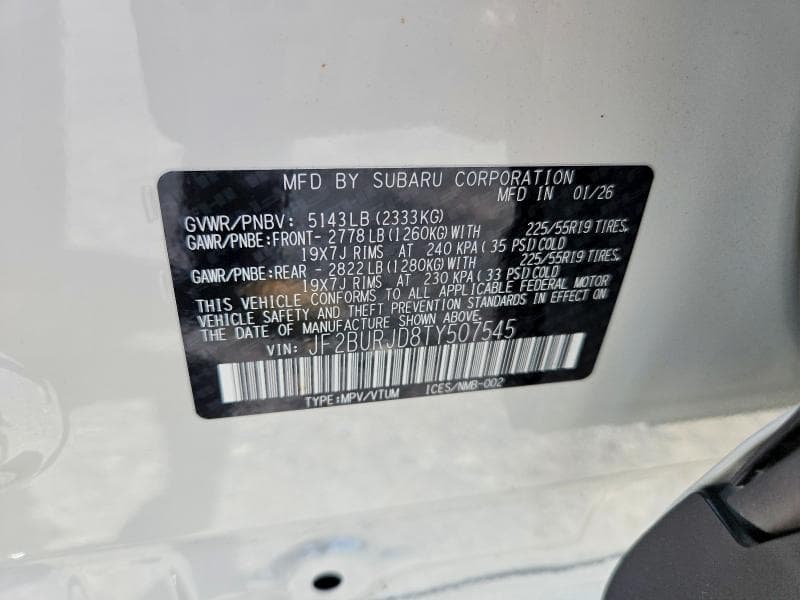 2026 SUBARU OUTBACK TOURING XT 13