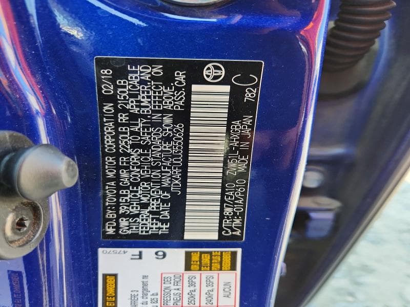 2018 TOYOTA PRIUS FOUR 12