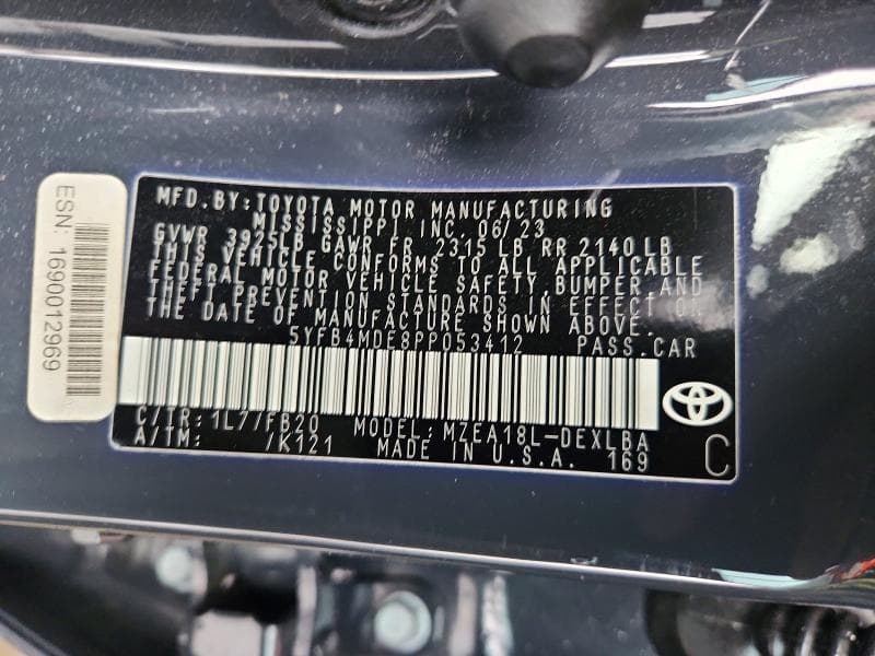 2023 TOYOTA COROLLA LE 12