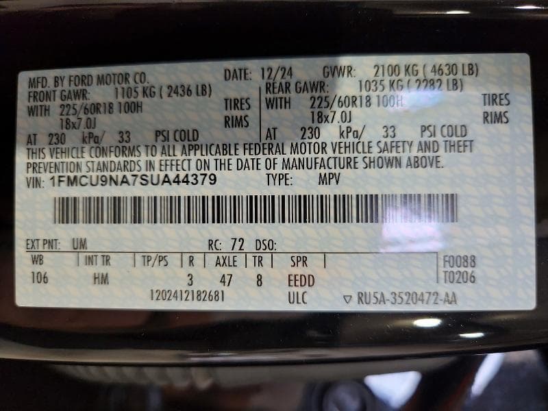 2025 FORD ESCAPE ST LINE SELECT 12