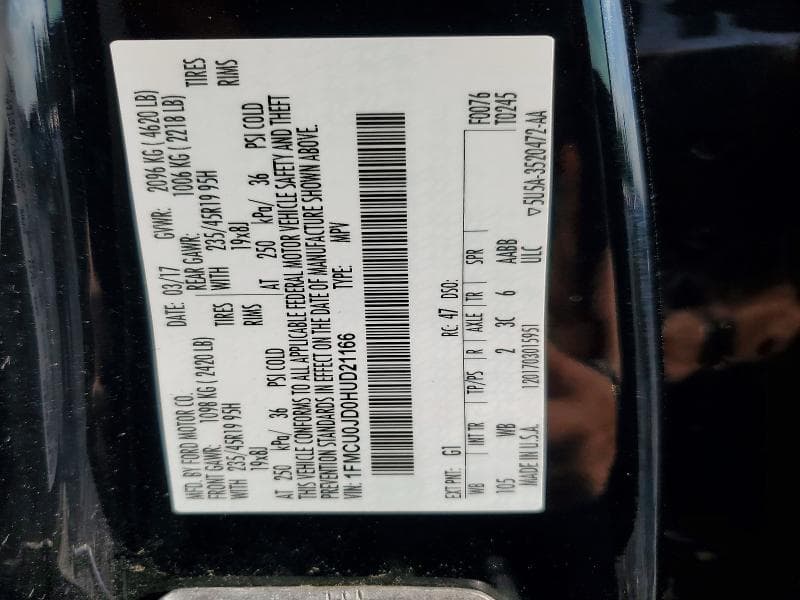 2017 FORD ESCAPE TITANIUM 14