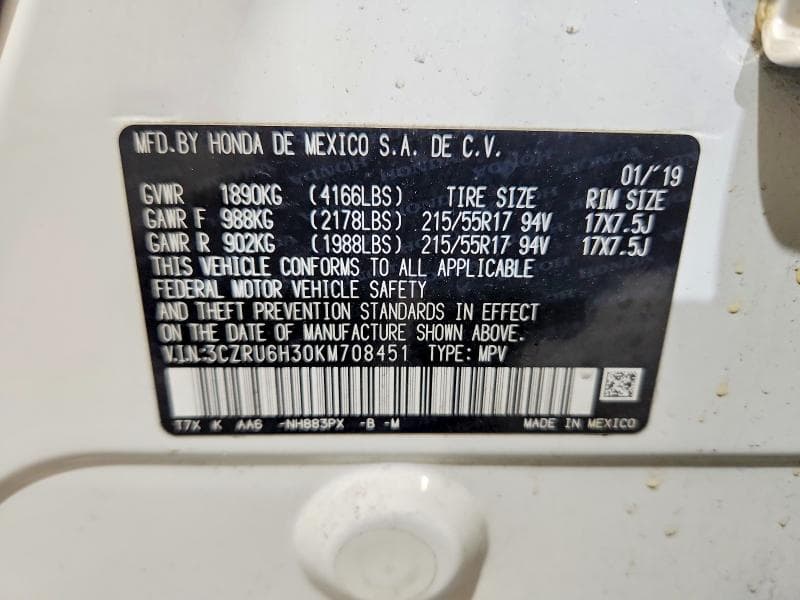 2019 HONDA HR-V LX 13