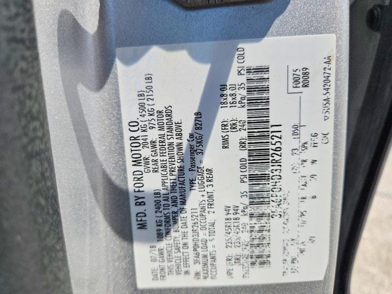 2018 FORD FUSION SE 12