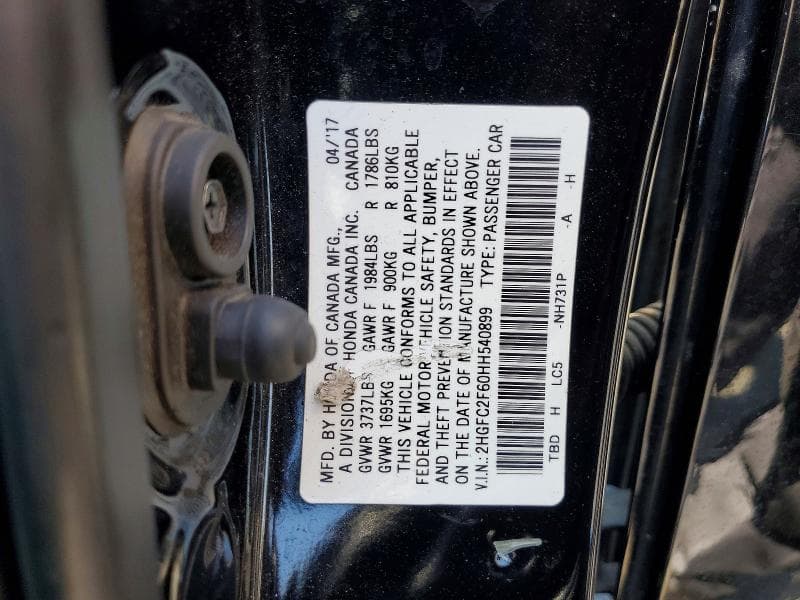 2017 HONDA CIVIC LX 12