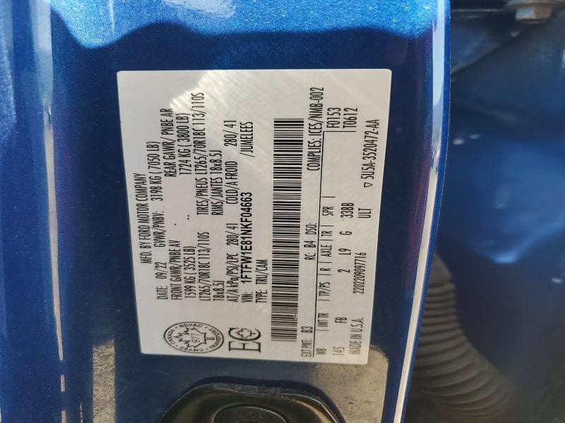 2022 FORD F150 SUPERCREW 12