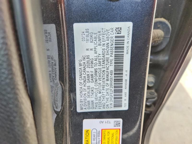 2024 HONDA CIVIC LX 13