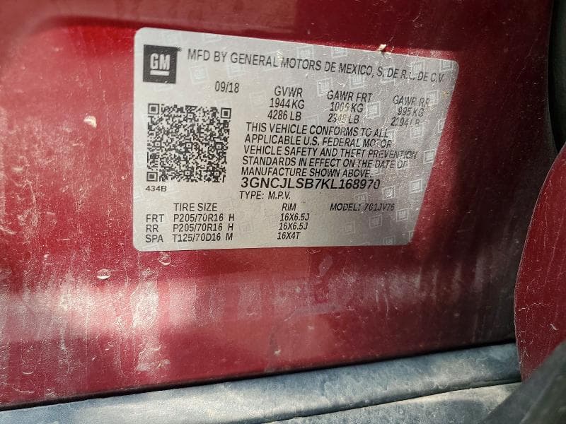 2019 CHEVROLET TRAX 1LT 13