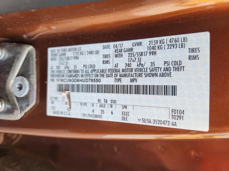 2017 FORD ESCAPE SE 13