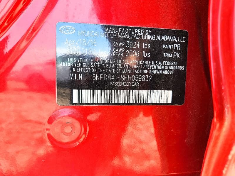 2017 HYUNDAI ELANTRA SE 12