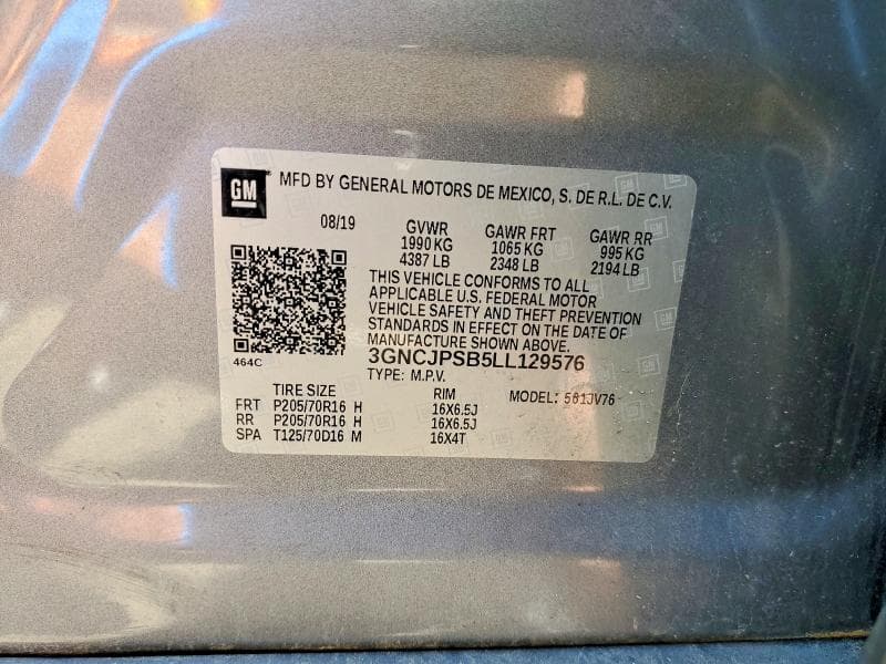 2020 CHEVROLET TRAX 1LT 14