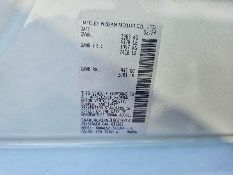 2024 NISSAN ALTIMA SR 12
