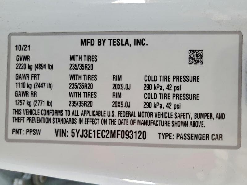 2021 TESLA MODEL 3 13