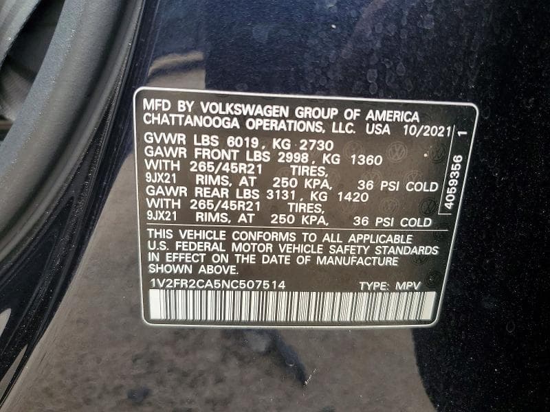 2022 VOLKSWAGEN ATLAS SEL PREMIUM R-LINE 13