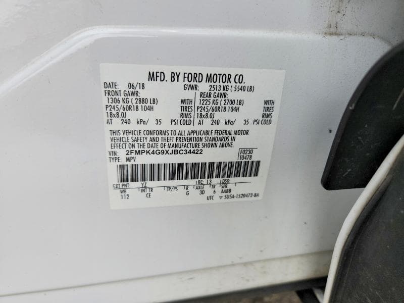 2018 FORD EDGE SE 12