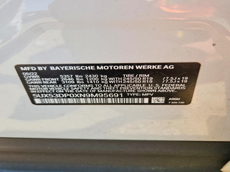 2022 BMW X3 XDRIVE30I XDRIVE30I 13