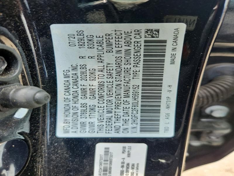 2020 HONDA CIVIC SPORT 12