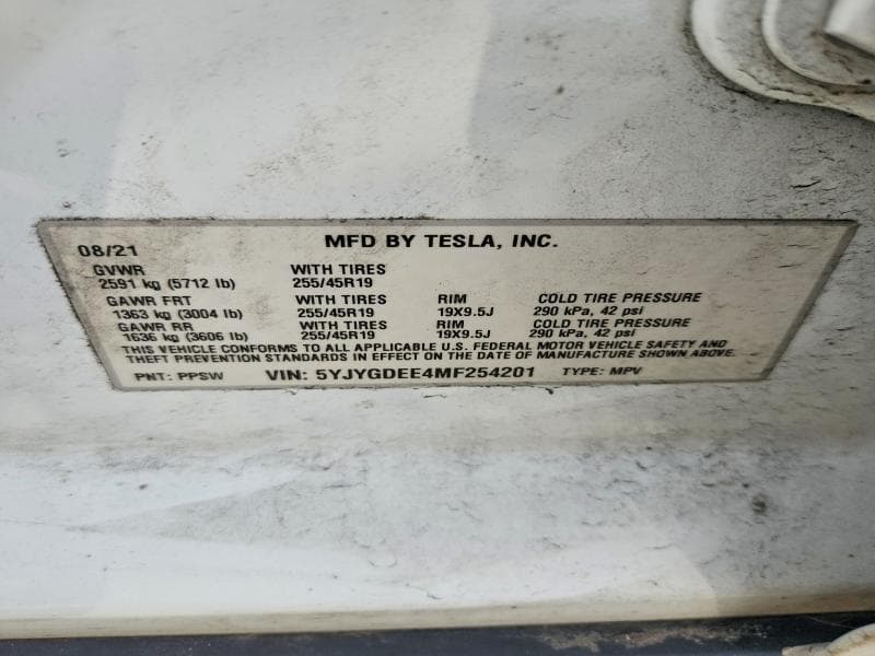 2021 TESLA MODEL Y 12