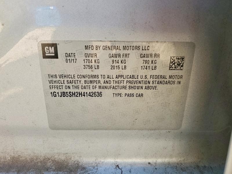 2017 CHEVROLET SONIC LS 12