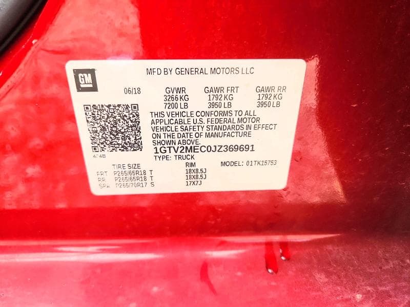 2018 GMC SIERRA K1500 SLE 12