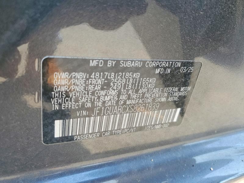 2025 SUBARU IMPREZA 13