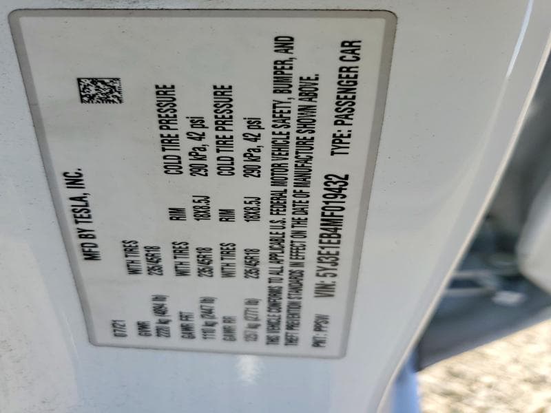 2021 TESLA MODEL 3 12