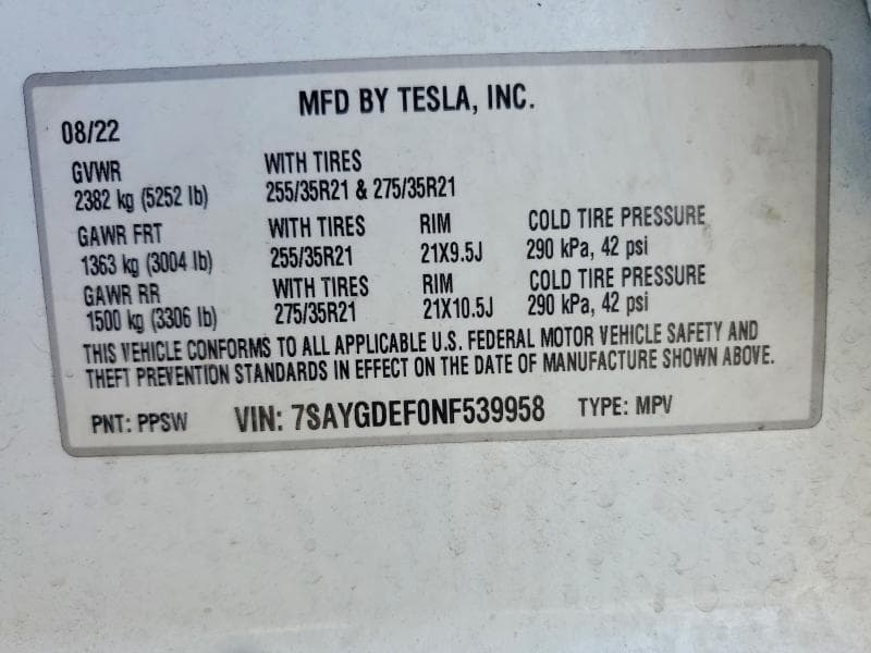2022 TESLA MODEL Y 12