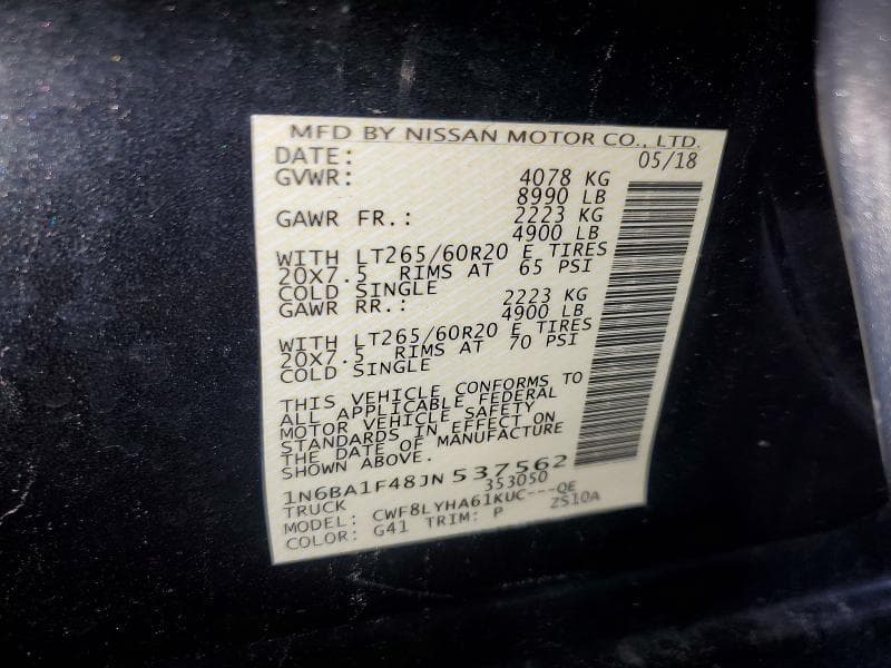 2018 NISSAN TITAN XD S 12