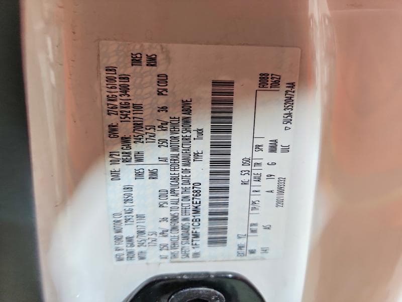 2021 FORD F150 12