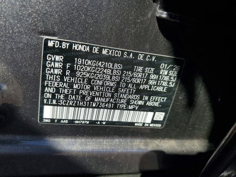 2026 HONDA HR-V LX 14