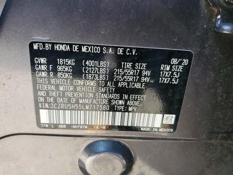 2020 HONDA HR-V EX 13
