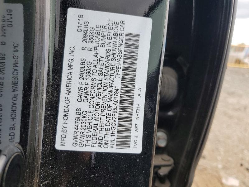 2018 HONDA ACCORD TOURING 12