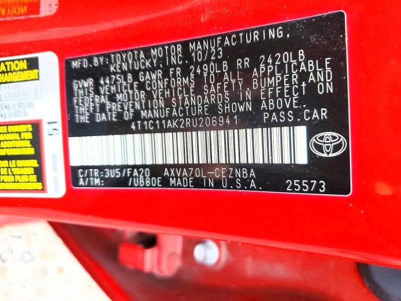 2024 TOYOTA CAMRY LE 12