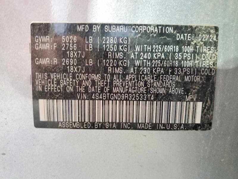 2024 SUBARU OUTBACK LIMITED XT 12