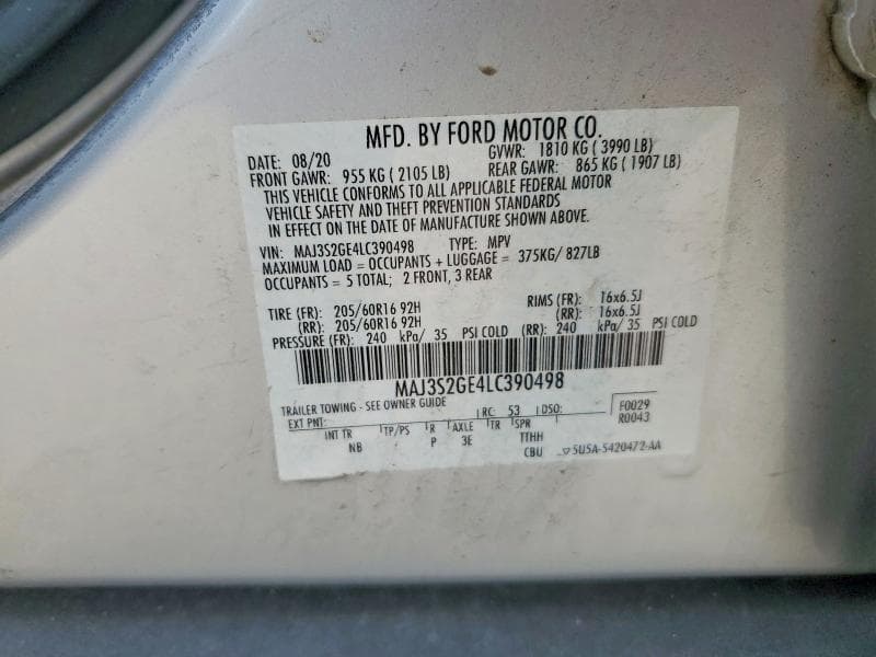2020 FORD ECOSPORT SE 12